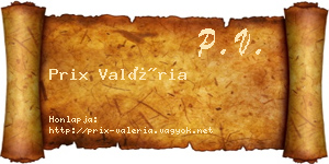 Prix Valéria névjegykártya